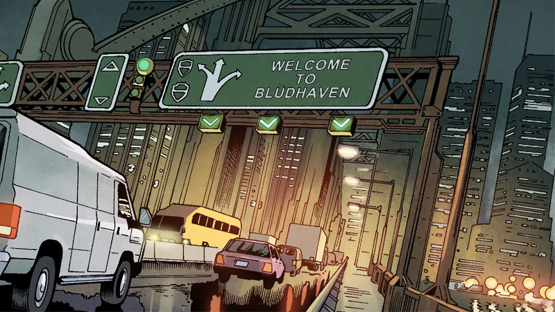 BlĂĽdhaven making a cameo appearance in the digital Arrow spinoff comic.